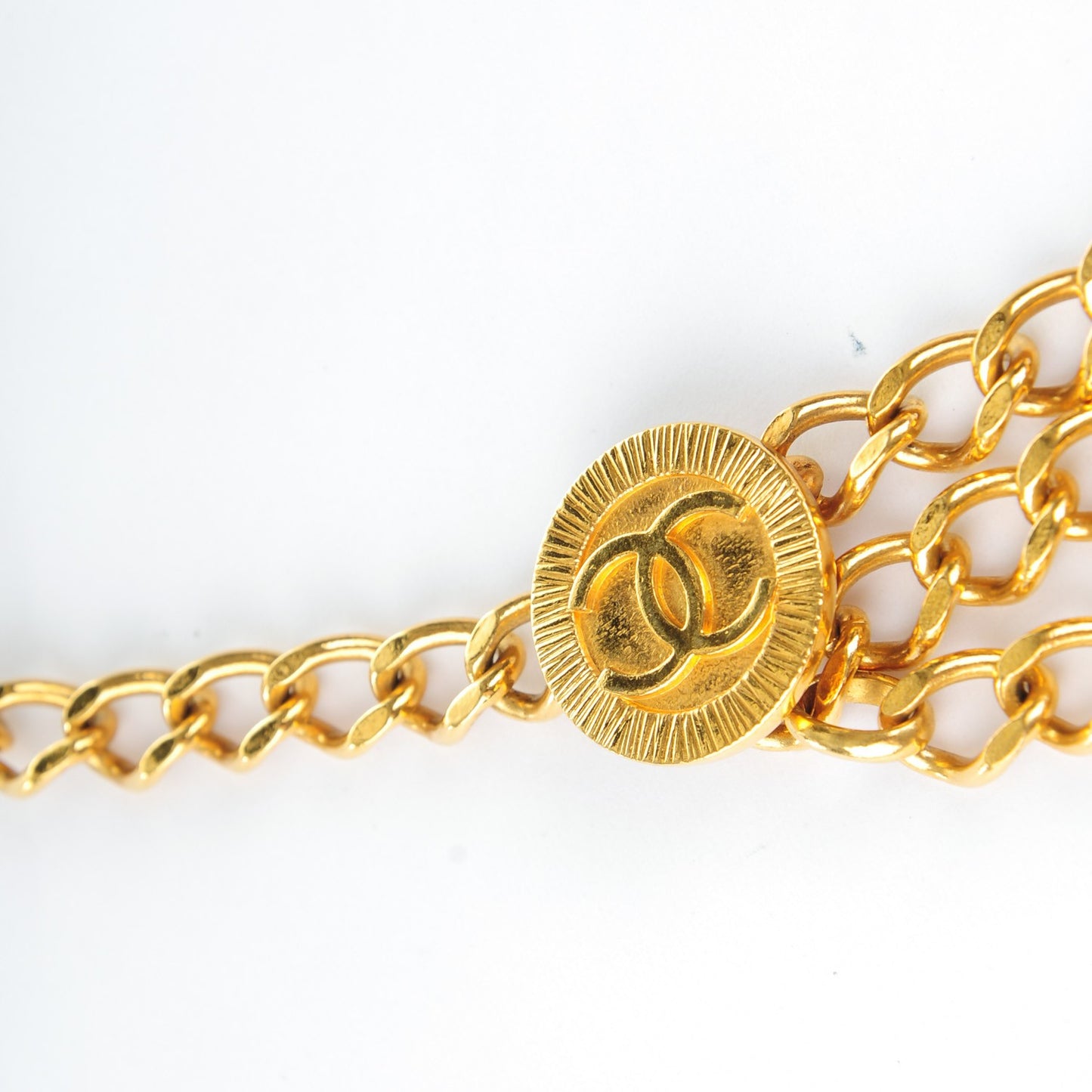 Chain CC Medallion Belt Gold