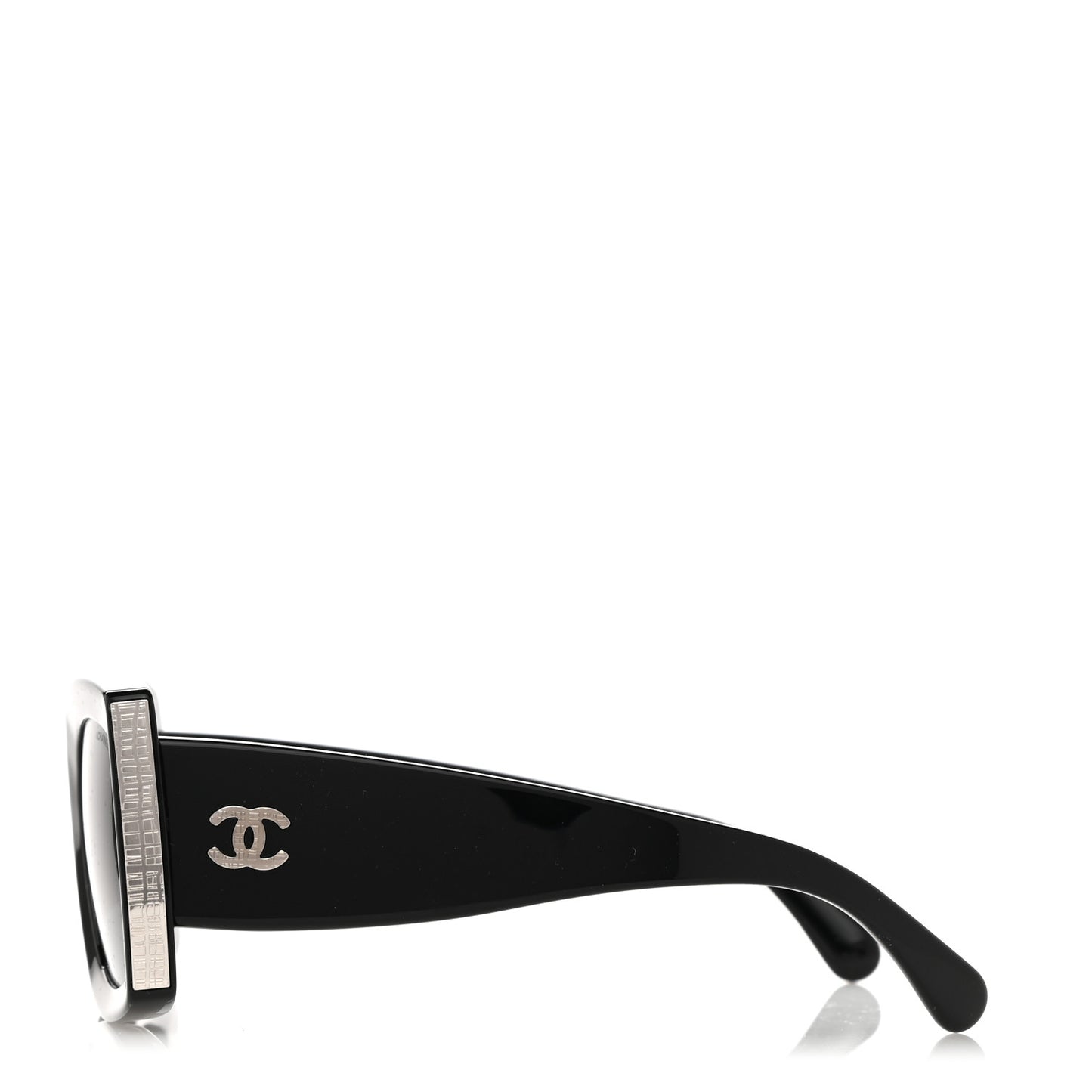 Acetate Rectangle Sunglasses 5435 Black Grey