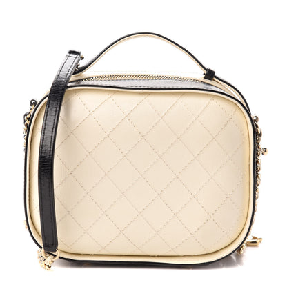Chanel Aged Calfskin Stitched Camera Case Black Light Beige 1 of 10