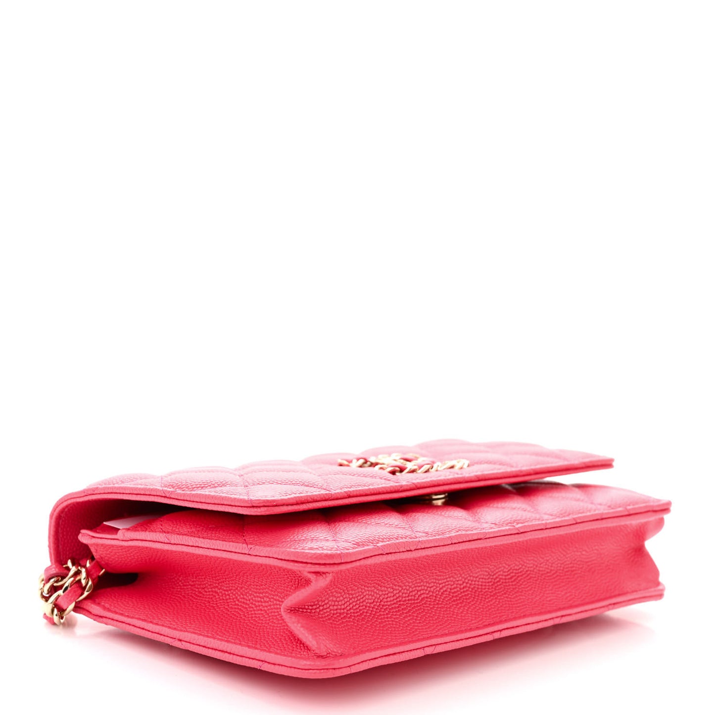 Caviar Quilted French New Wave Chain CC Wallet On Chain WOC Pink