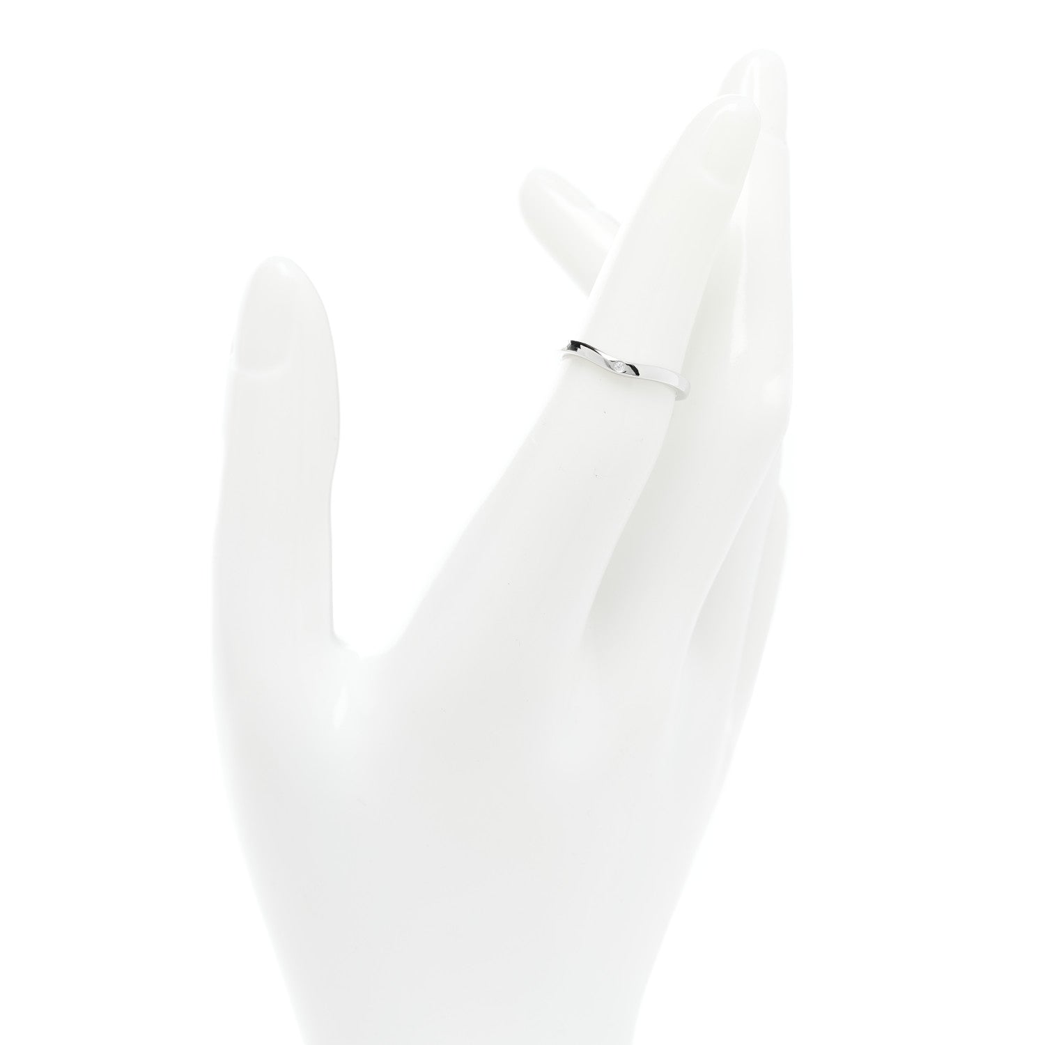 Cartier Platinum 3 Diamond Ballerine Wedding Band Ring 48 4.5 2 of 5