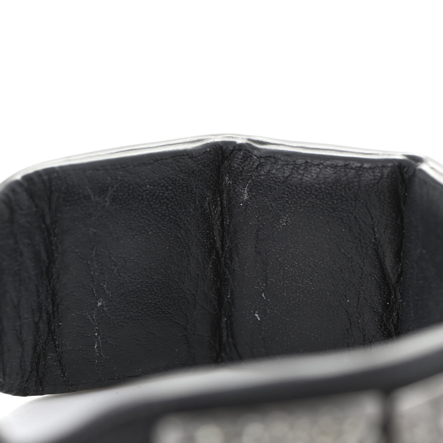 Valentino Garavani Calfskin Crystal Macro Rockstud Bracelet Black 9 of 9