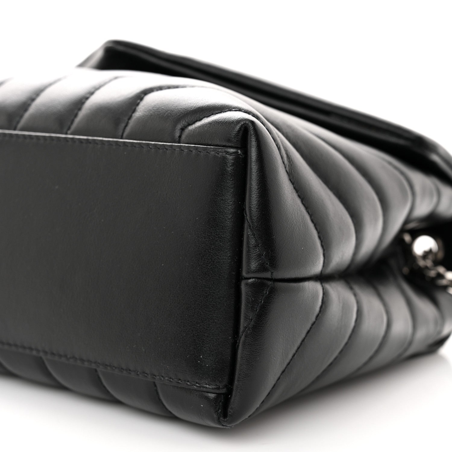 Saint Laurent Calfskin Y Quilted Monogram Small Loulou Chain Satchel Black 10 of 10