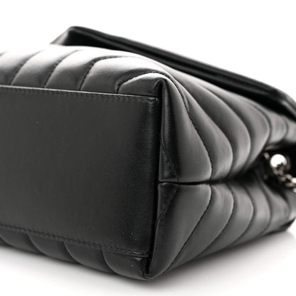 Saint Laurent Calfskin Y Quilted Monogram Small Loulou Chain Satchel Black 10 of 10