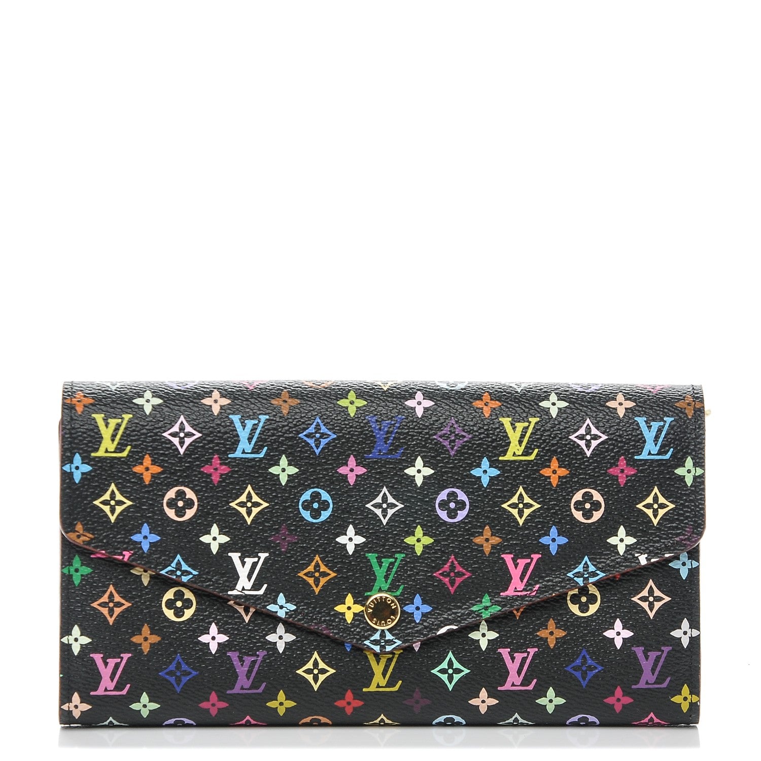Louis Vuitton Monogram Multicolor Sarah Wallet NM Black Grenade 1 of 6