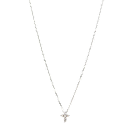 Roberto Coin 18K White Gold Diamond Tiny Treasures Baby Cross Pendant Necklace 1 of 5