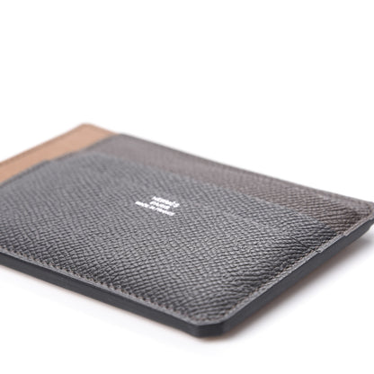 Hermes Epsom City 8CC Colorblock Card Holder Black Gold Chocolate 6 of 10