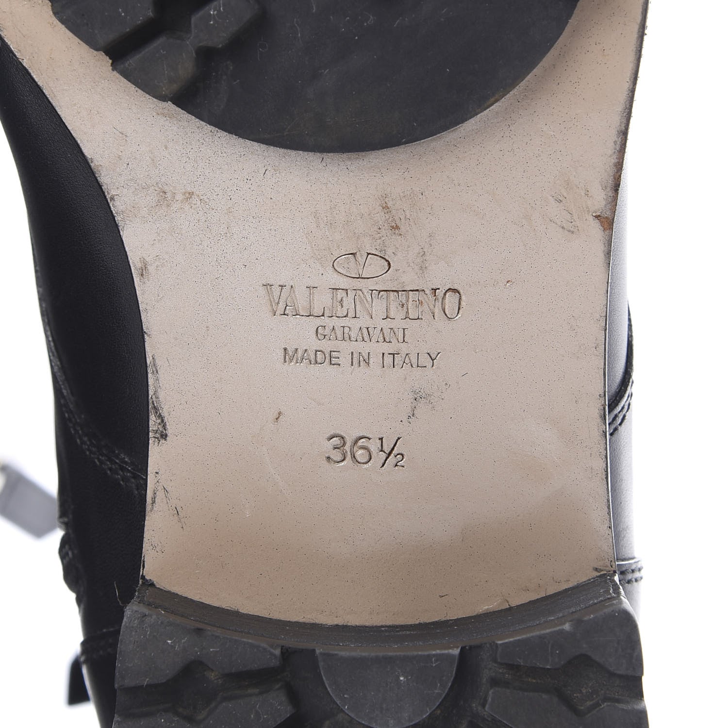 Valentino Garavani Calfskin Macro Rockstud Combat Boots 36.5 Black 9 of 10