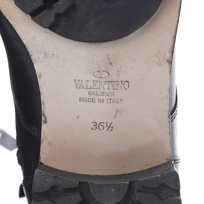 Valentino Garavani Calfskin Macro Rockstud Combat Boots 36.5 Black 9 of 10