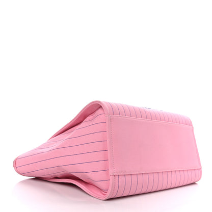 Chanel Canvas Calfskin Striped Medium Deauville Tote Pink 5 of 10