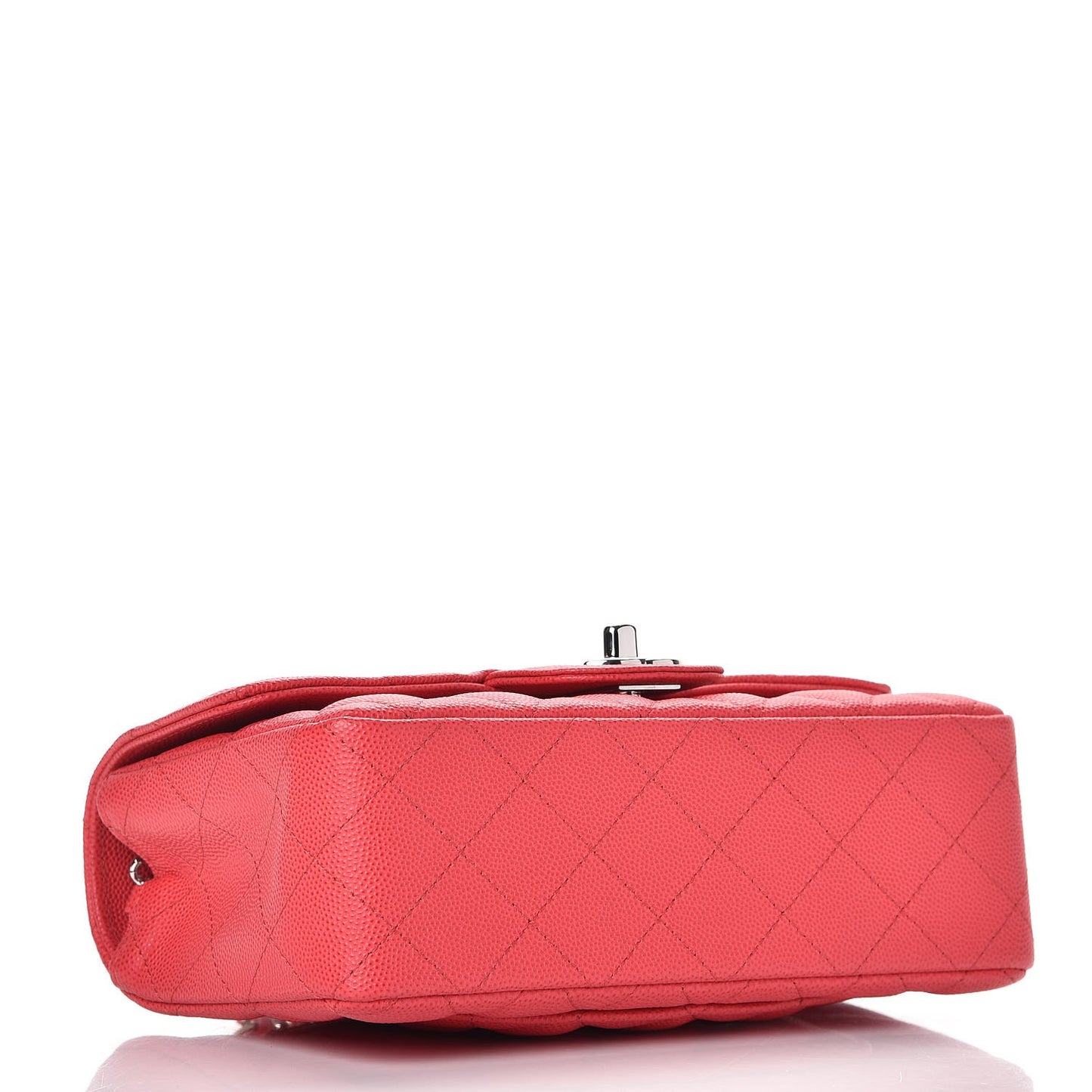Caviar Quilted Mini Rectangular Flap Light Red