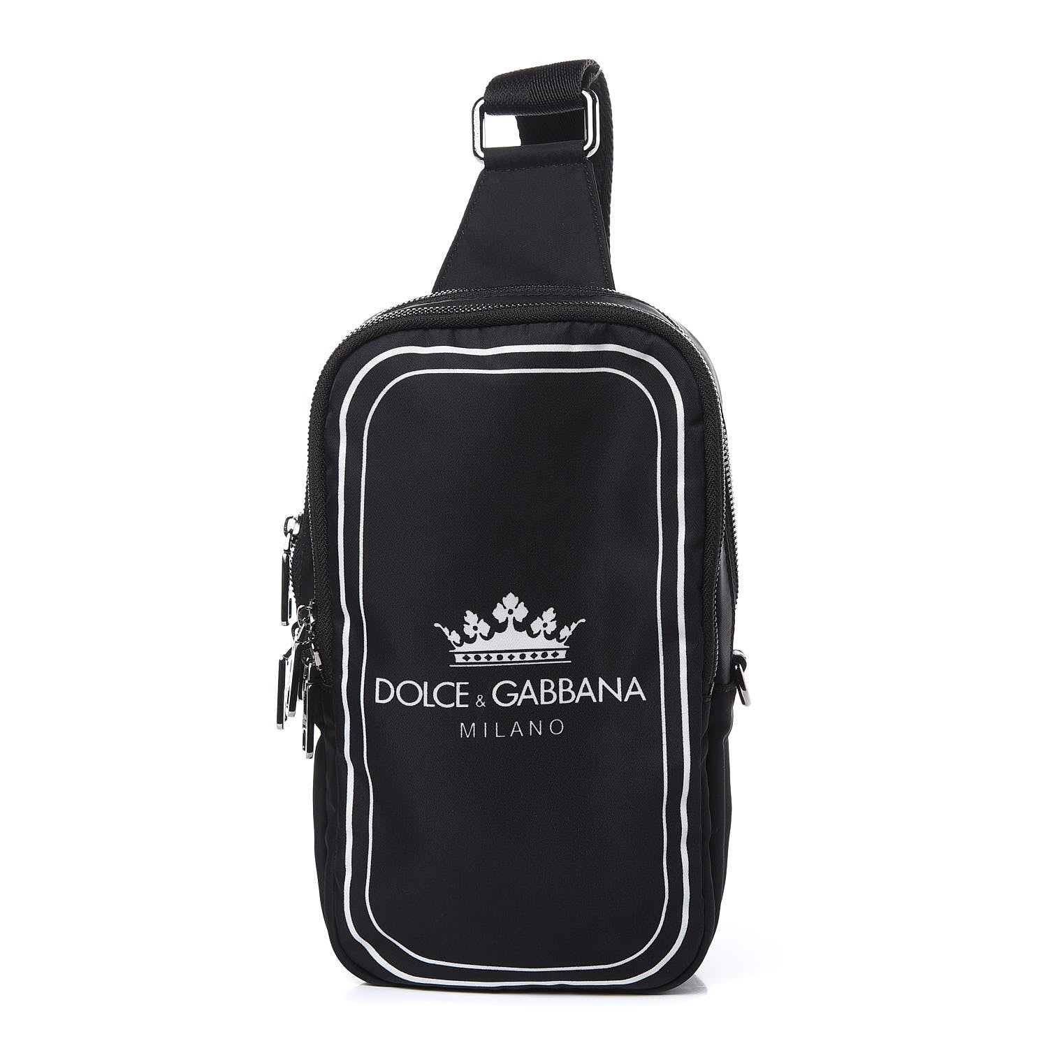 Dolce & Gabbana Nylon Logo Crown Sling Crossbody Bag Black 1 of 7