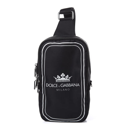 Dolce & Gabbana Nylon Logo Crown Sling Crossbody Bag Black 1 of 7