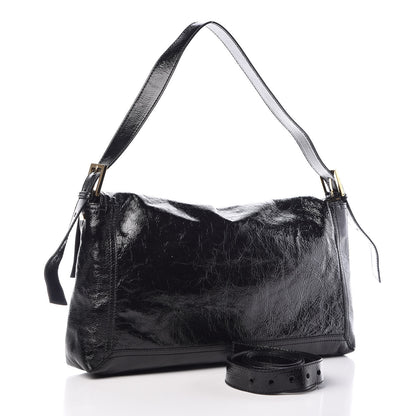 Fendi Vitello Naplak Large Convertible Baguette Black 4 of 8