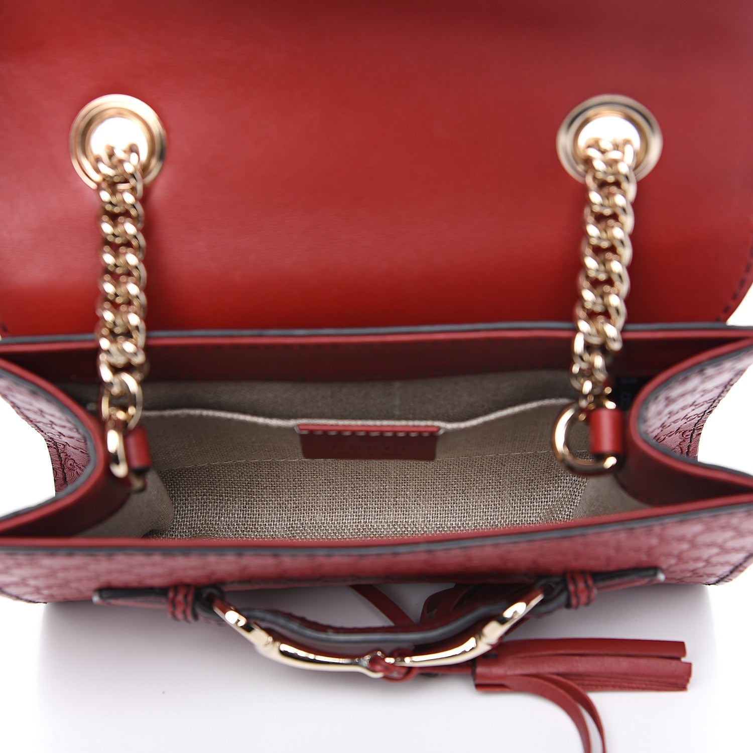 Gucci Soft Microguccissima Mini Emily Chain Shoulder Bag Rosso 4 of 9