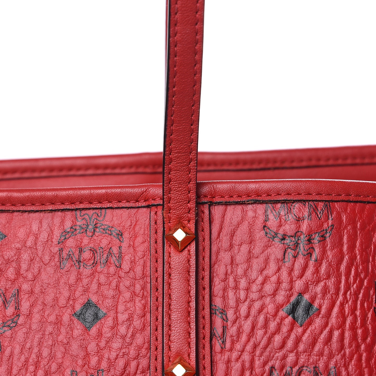 Visetos Medium Anya Zip Top Shopper Tote Ruby Red