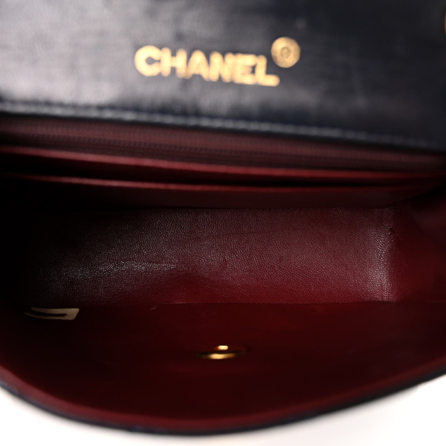 Chanel Lambskin Quilted Mini Square Flap Navy Blue 5 of 10