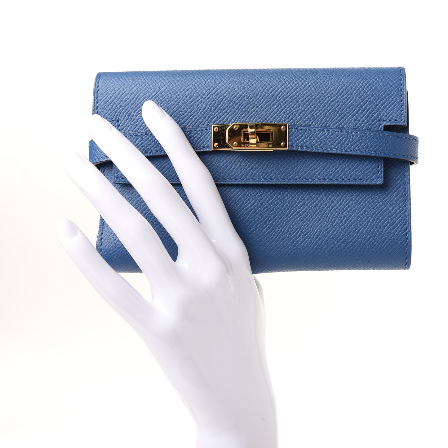 Epsom Medium Kelly Wallet Bleu Agate