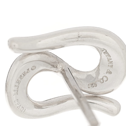 Tiffany Sterling Silver Elsa Peretti Open Wave Earrings 4 of 4