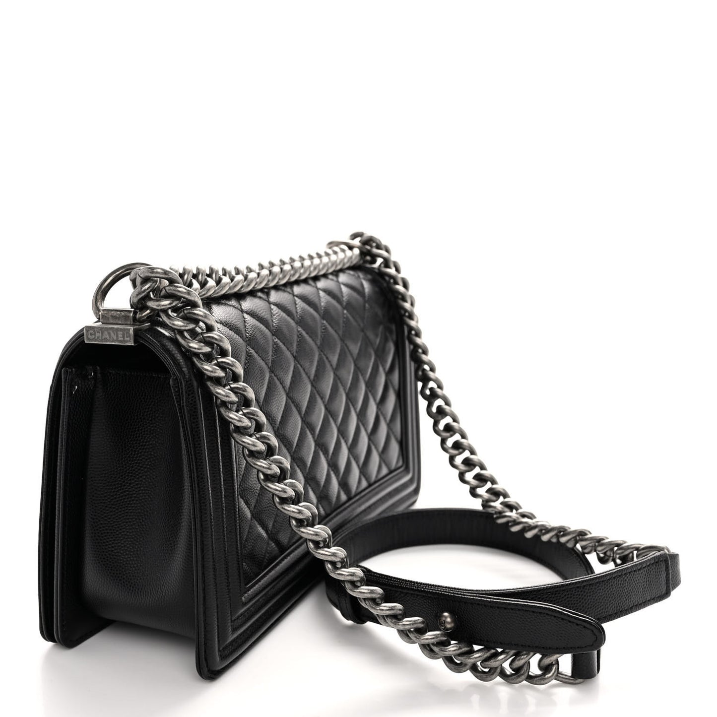 Caviar Quilted Medium Boy Flap Black
