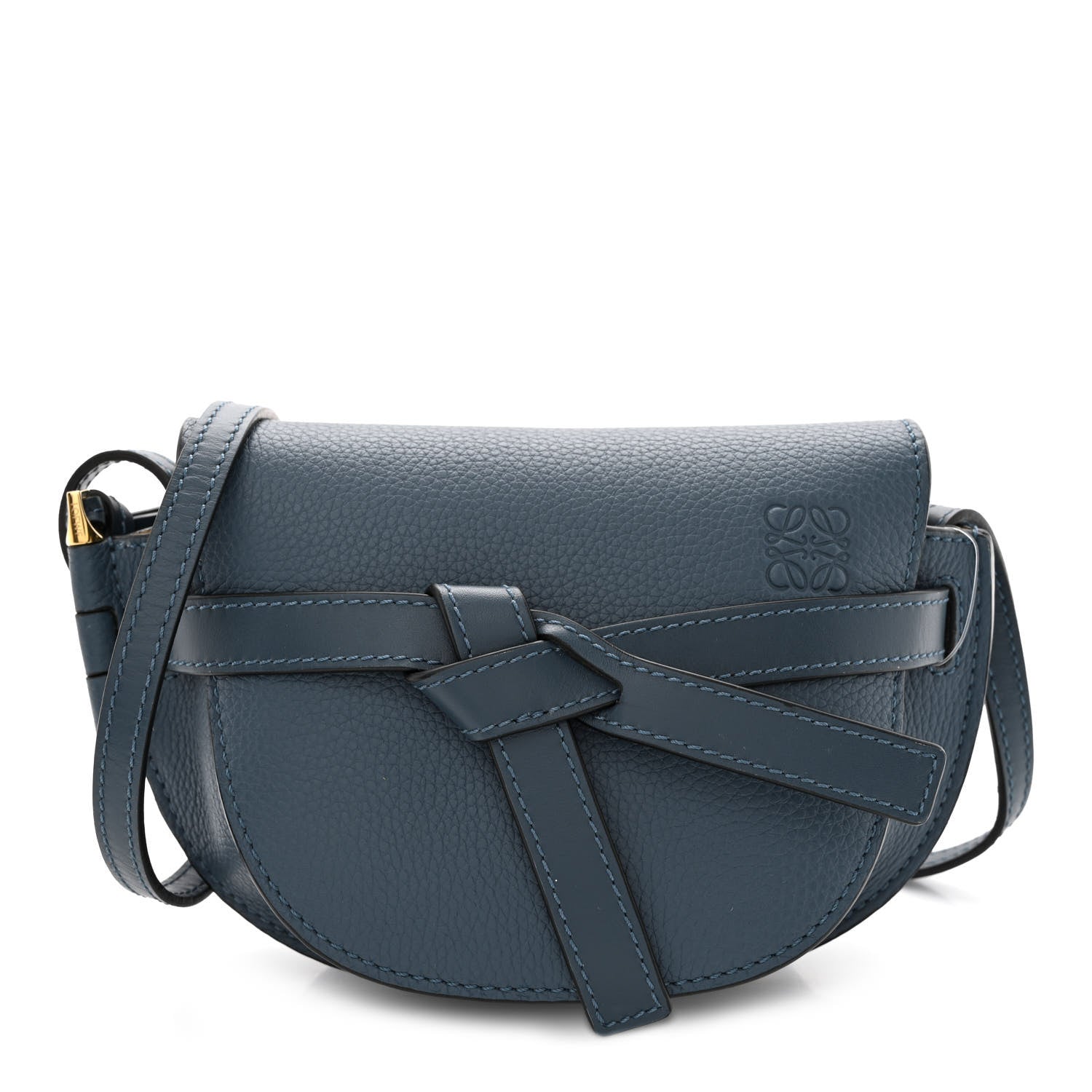 Loewe Grained Calfskin Mini Gate Crossbody Bag Steel Blue 1 of 10