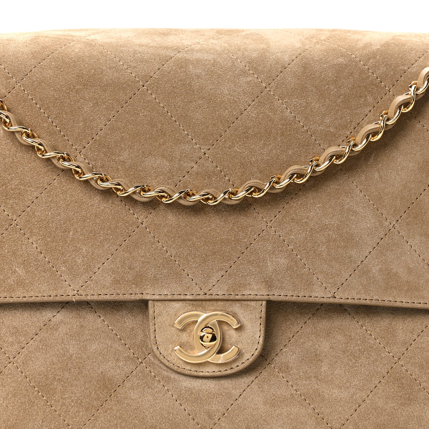 Chanel Suede Calfskin Souplissimo Maxi Flap Dark Beige 8 of 10