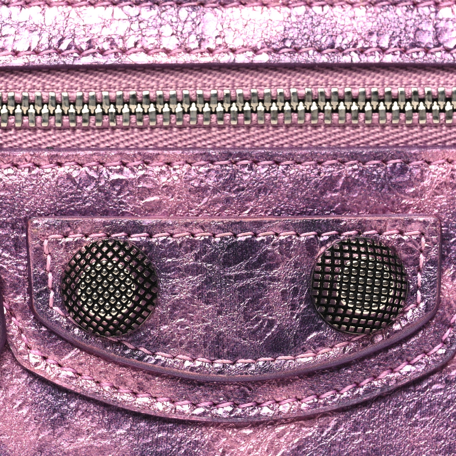 Balenciaga Metallic Agneau Leopard Print Le Cagole Coin Card Holder Pink 8 of 8