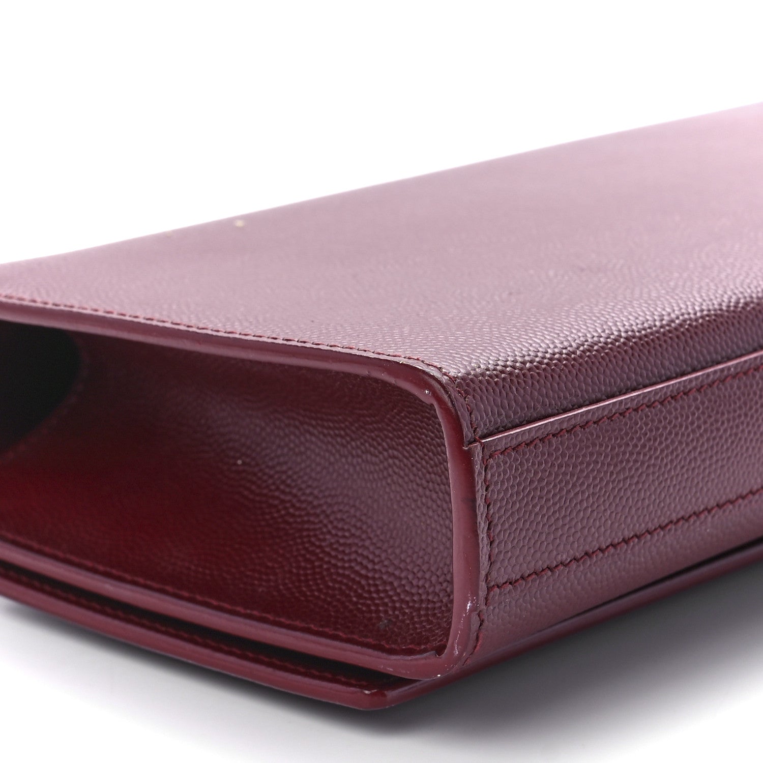 Saint Laurent Grain De Poudre Classic Monogram Cassandre Clutch Dark Red 11 of 12