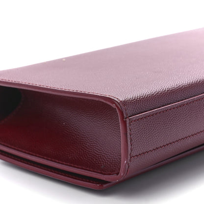 Saint Laurent Grain De Poudre Classic Monogram Cassandre Clutch Dark Red 11 of 12