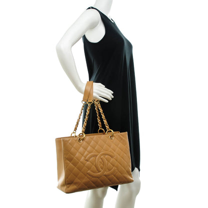 Chanel Caviar Quilted Grand Shopping Tote GST Beige 2 of 11
