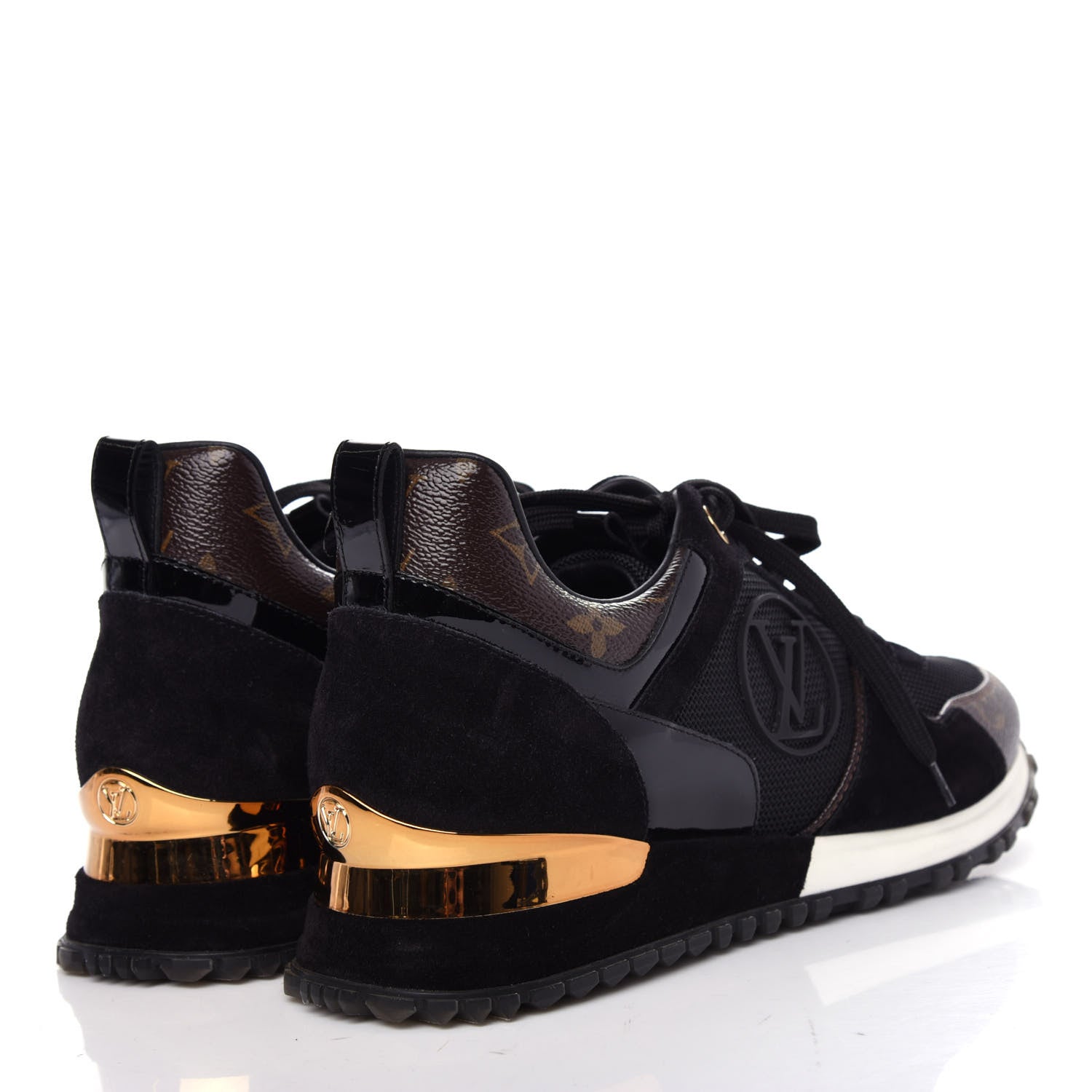 Louis Vuitton Suede Monogram Run Away Sneakers 37.5 Black 4 of 10