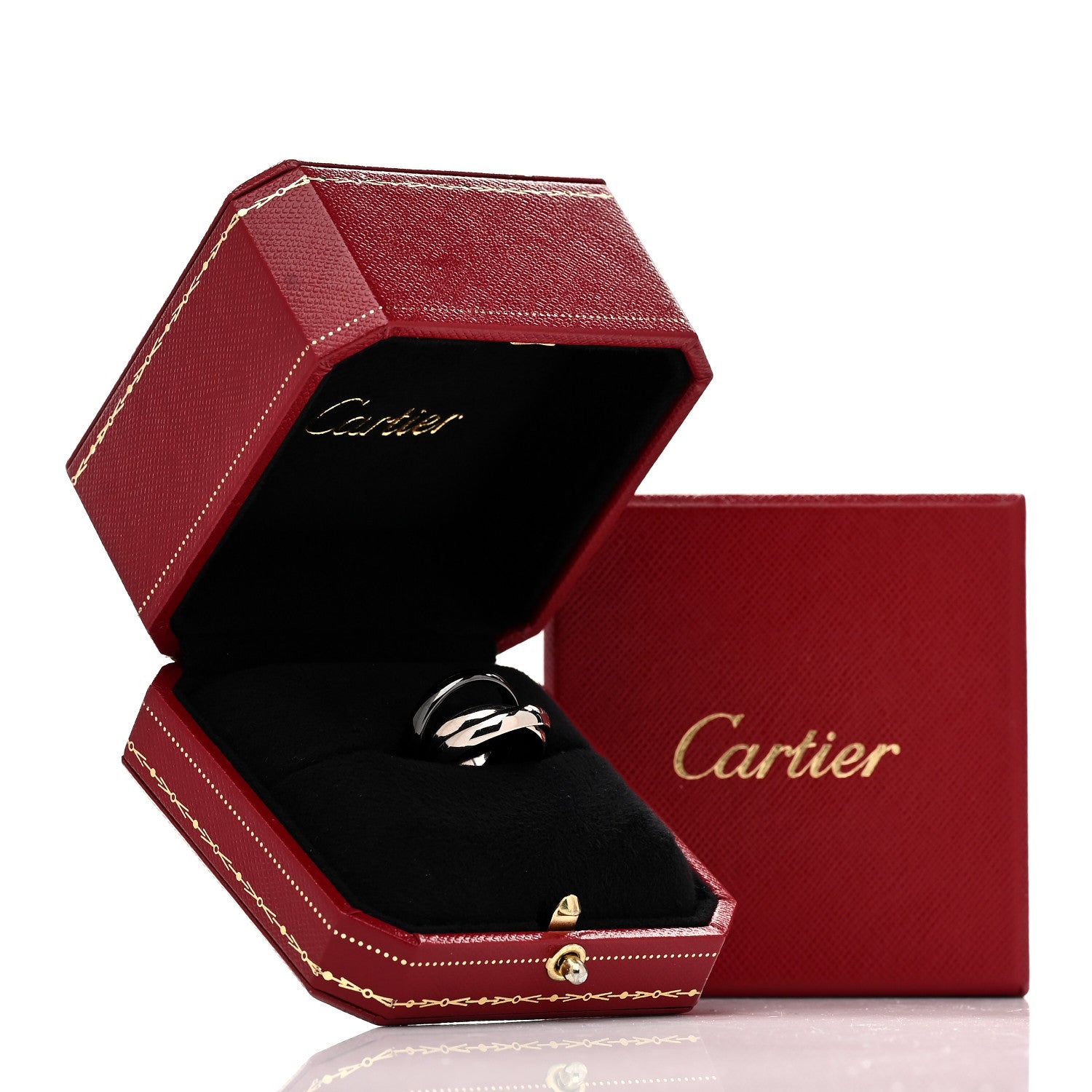 Cartier 18K White Gold Black Ceramic Trinity Ring 51 5.75 5 of 5