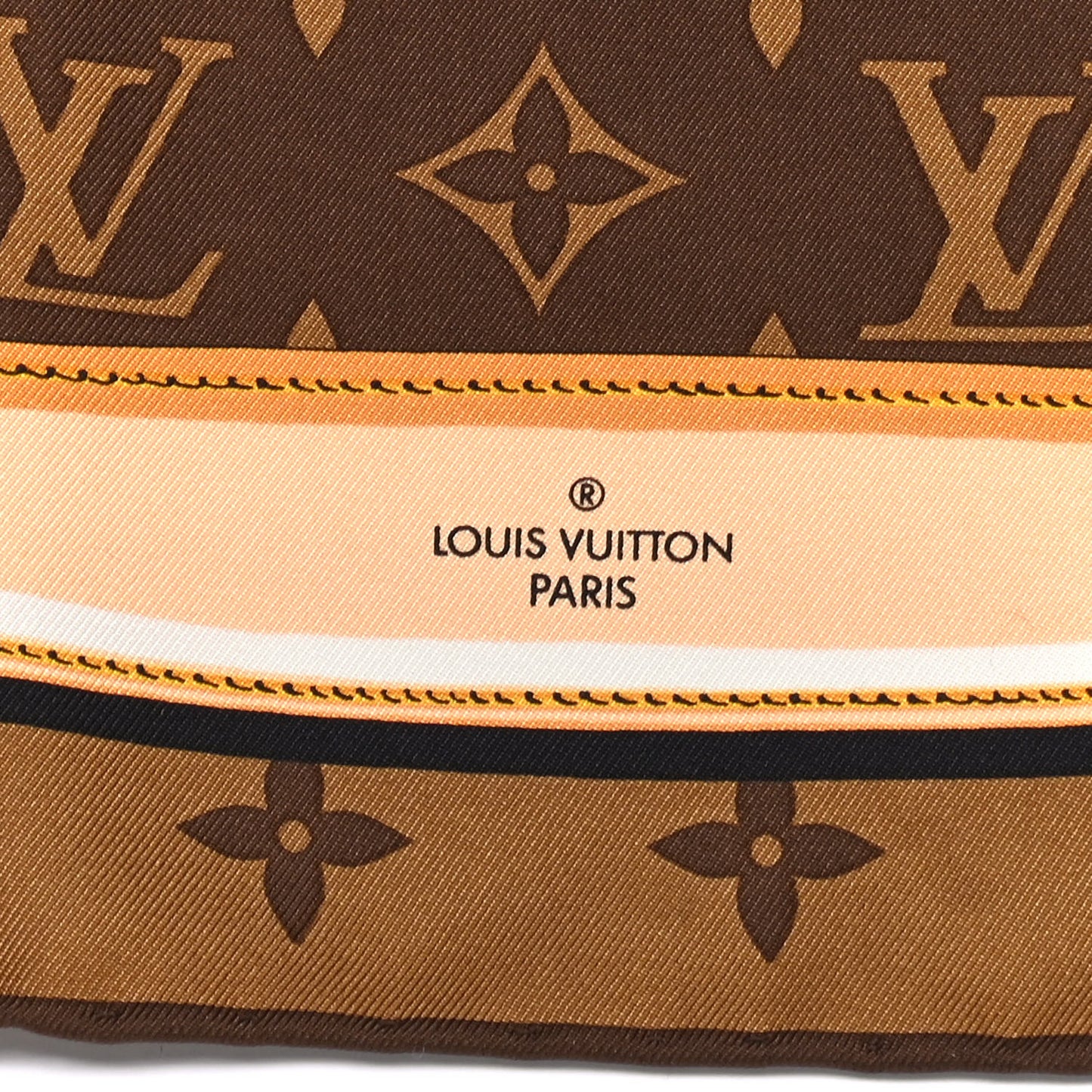 Silk Monogram Confidential Square Scarf Brown