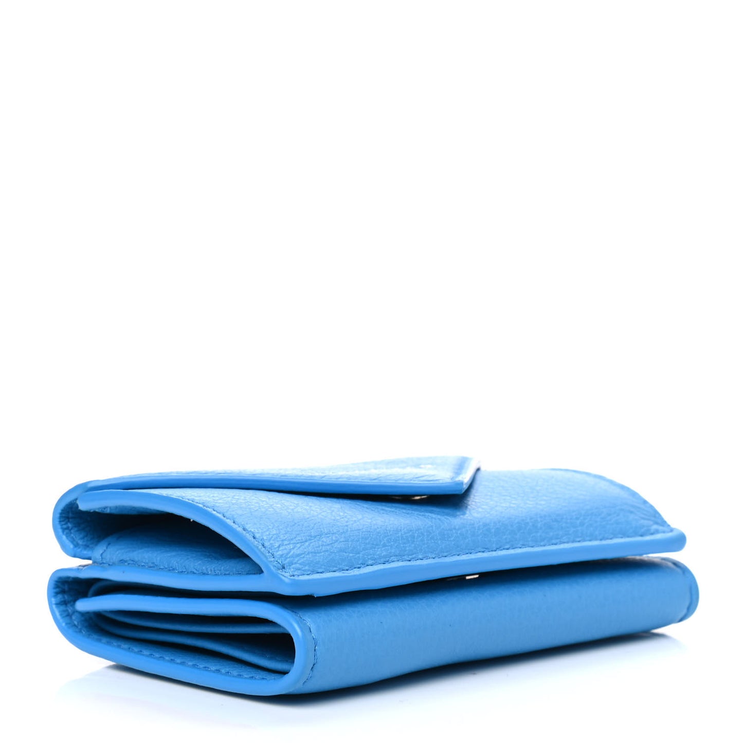 Calfskin Mini Papier Wallet Blue