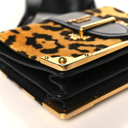 Prada Velvet City Calf Leopard Print Cahier Bag 7 of 9