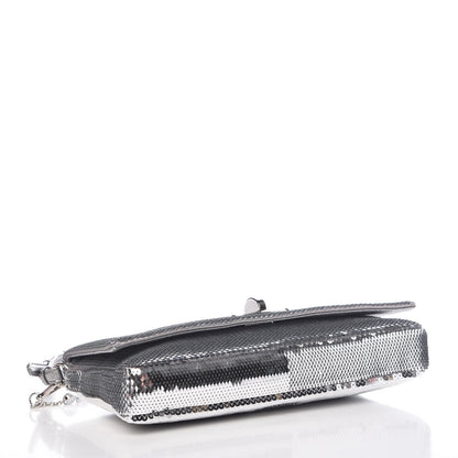 Miu Miu Paillettes Sequin Flap Silver 5 of 9