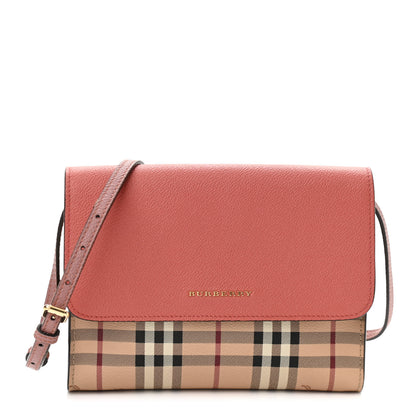 Burberry Derby Calfskin Haymarket Check Small Loxley Crossbody Cinnamon Red Multicolor 1 of 10