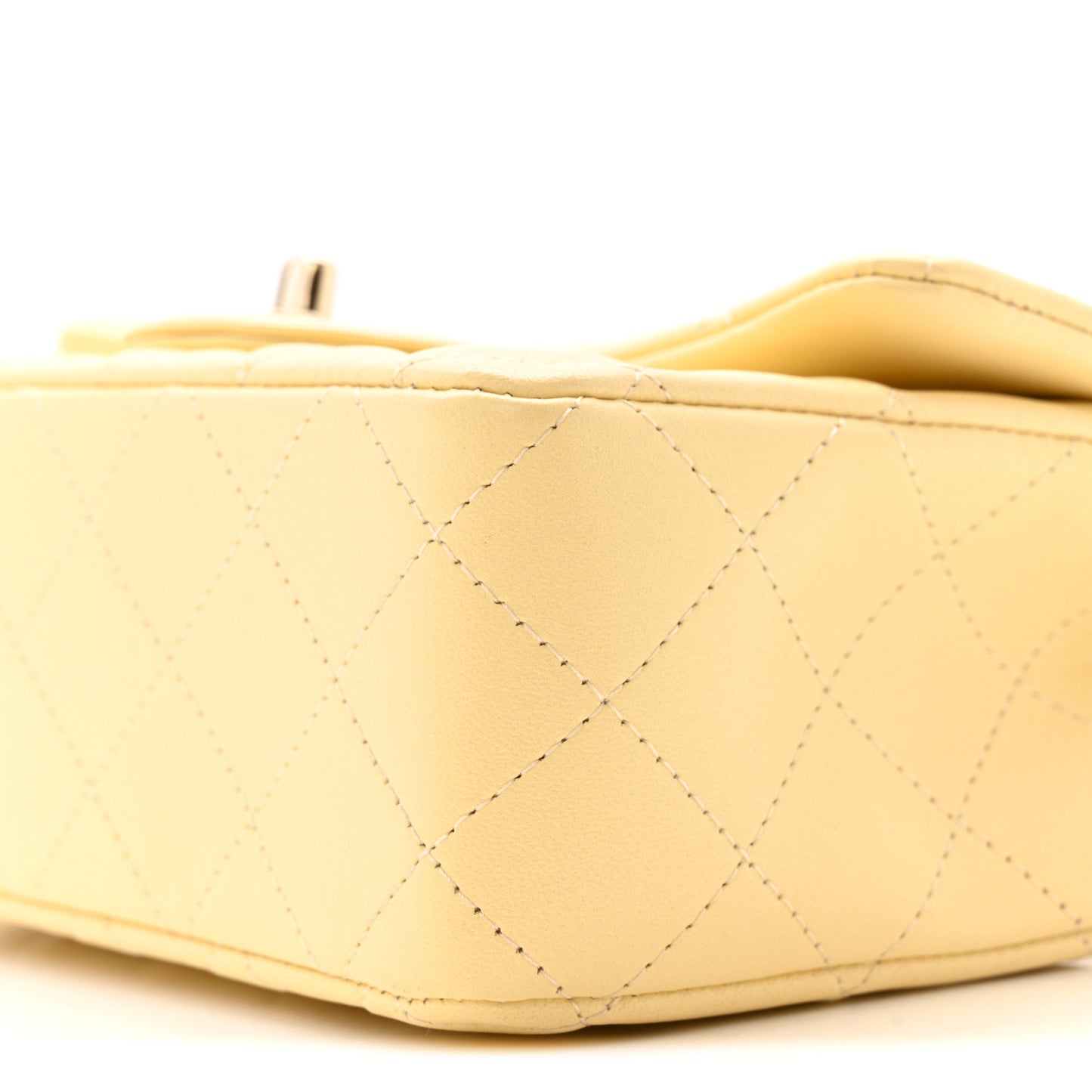 Lambskin Quilted Mini Rectangular Flap Yellow