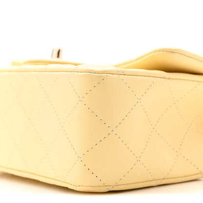 Chanel Lambskin Quilted Mini Rectangular Flap Yellow 10 of 10