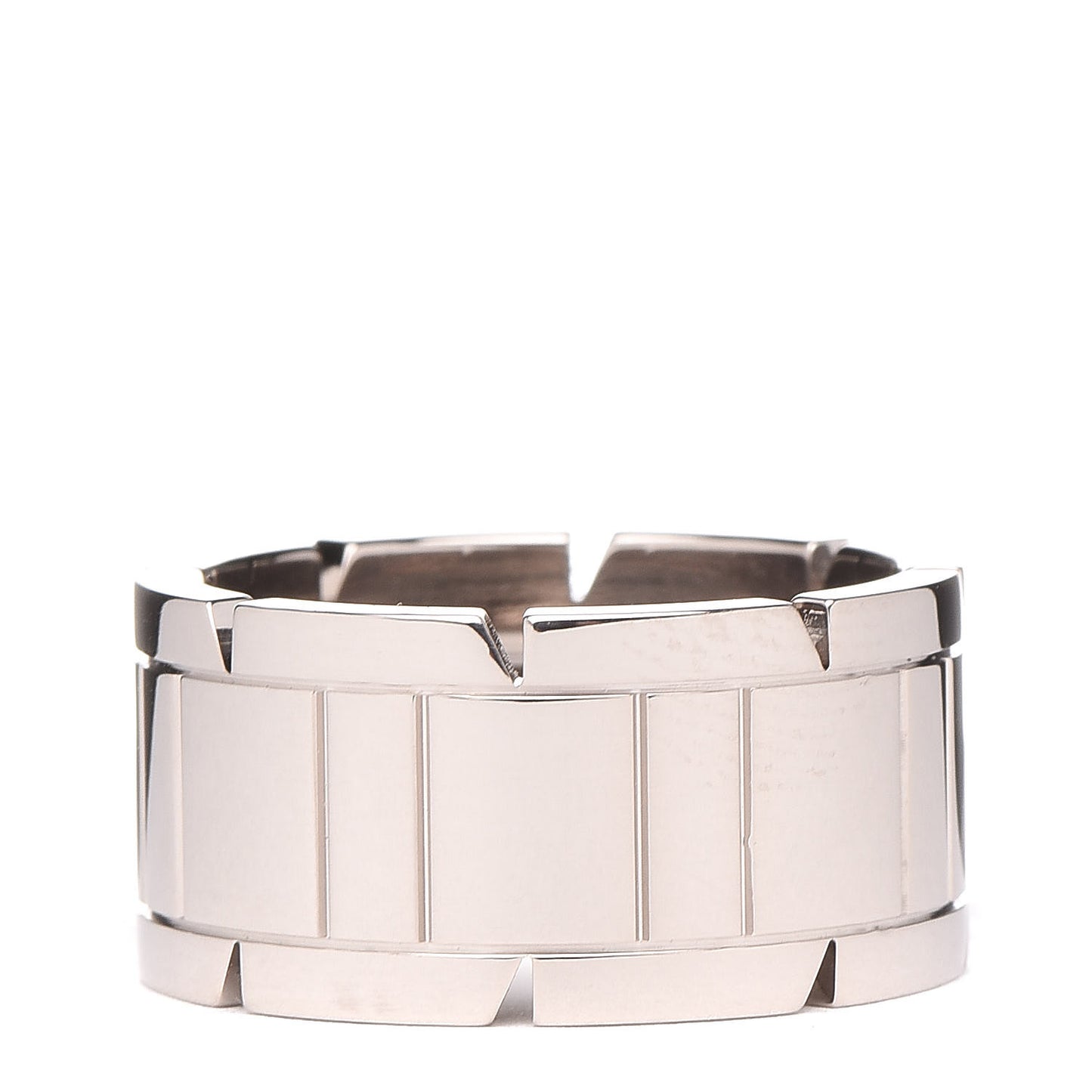 18K White Gold 11mm Tank Francaise Ring 58 8.25