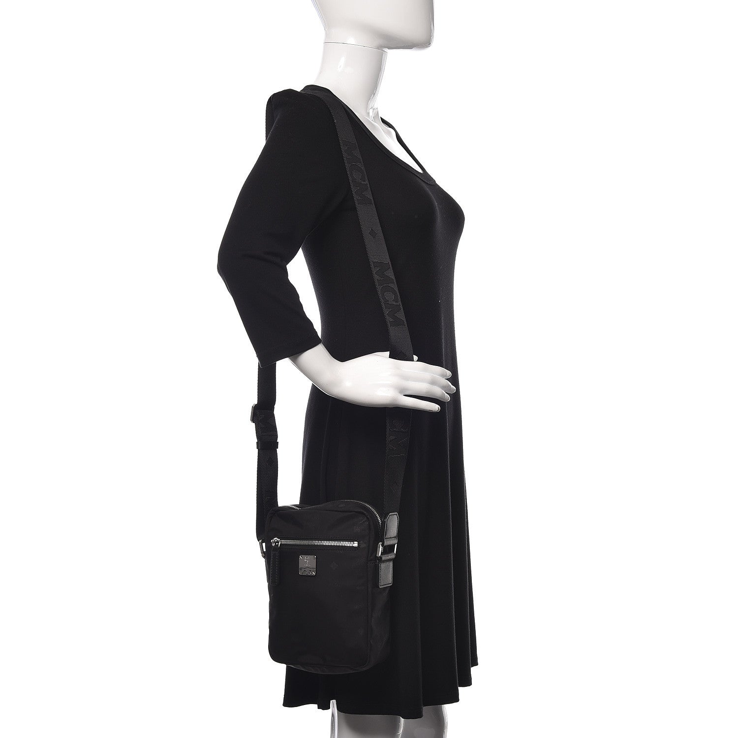 MCM Nylon Monogram Dieter Crossbody Black 2 of 10