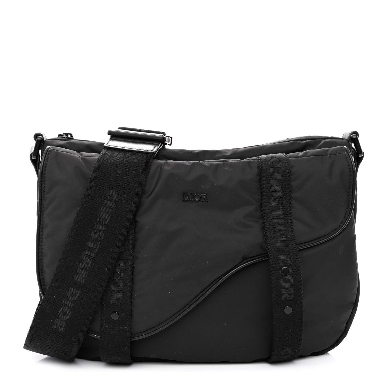 Christian Dior HOMME Nylon Saddle Messenger Bag Black 1 of 12