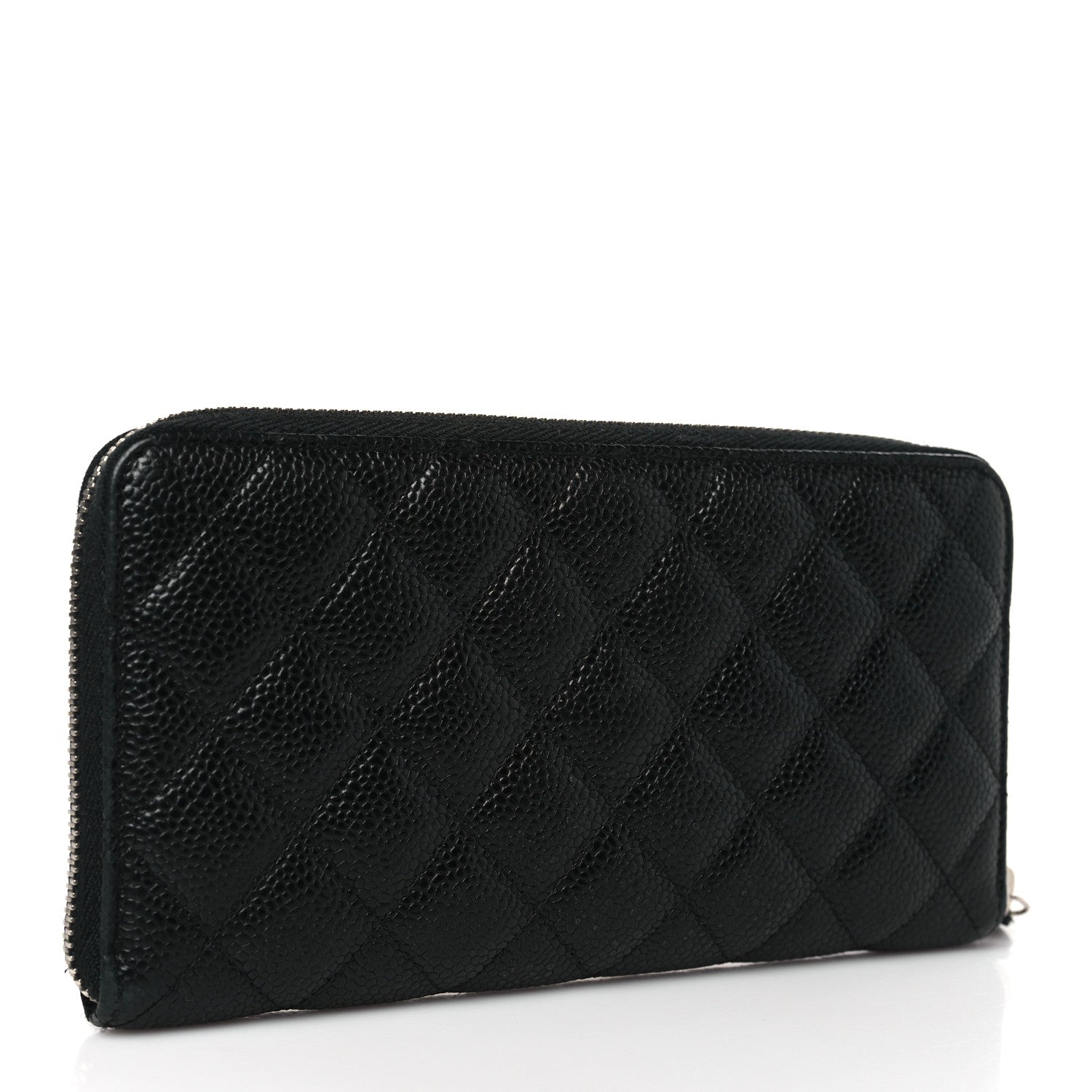 Chanel Caviar Quilted Large Gusset Zip Around Wallet Black 3 of 8