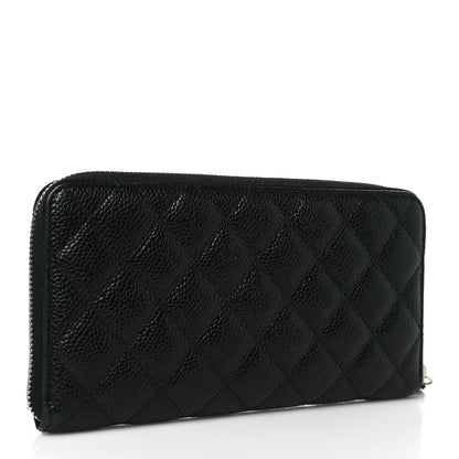 Chanel Caviar Quilted Large Gusset Zip Around Wallet Black 3 of 8
