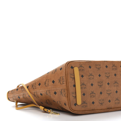 MCM Visetos Medium Liz Reversible Shopper Tote Cognac Yellow 6 of 15