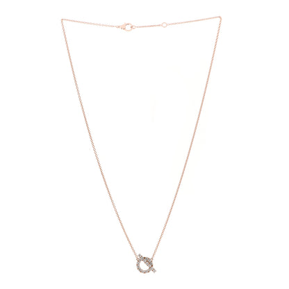 Hermes 18K Rose Gold Diamond Finesse Pendant Necklace 3 of 5