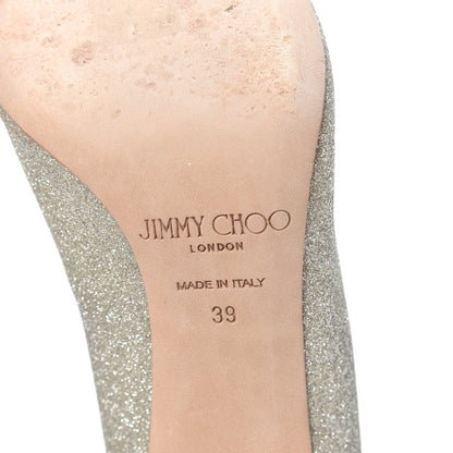 Jimmy Choo Glitter Romy 100 Pumps 39 Platinum Ice 6 of 7