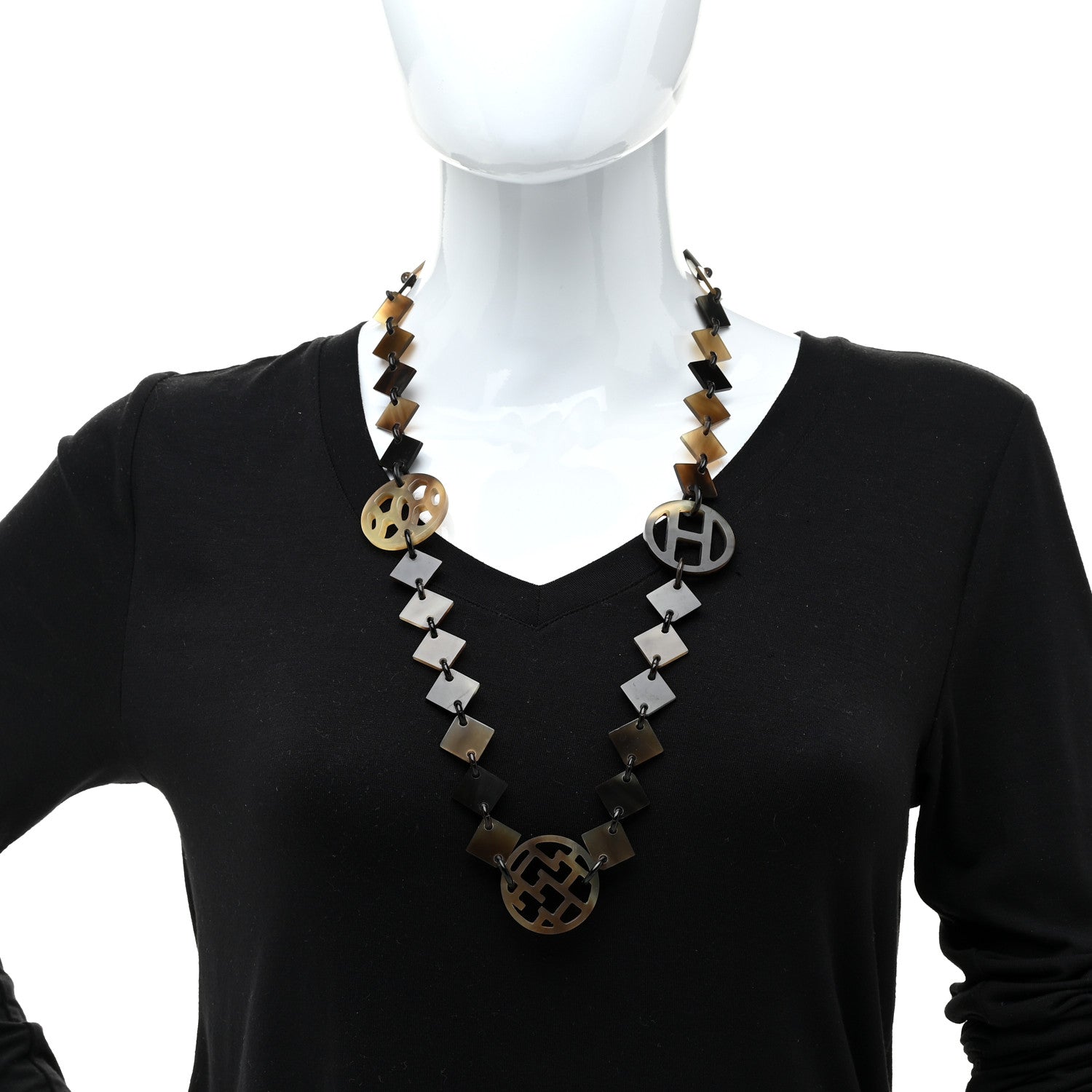 Hermes Buffalo Horn Lacquer Lena Necklace 2 of 4