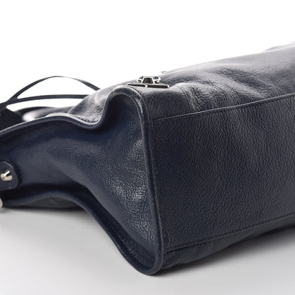 Balenciaga Chevre Silver Metallic Edge Hardware City Bleu Nuit Dark Sea 9 of 10