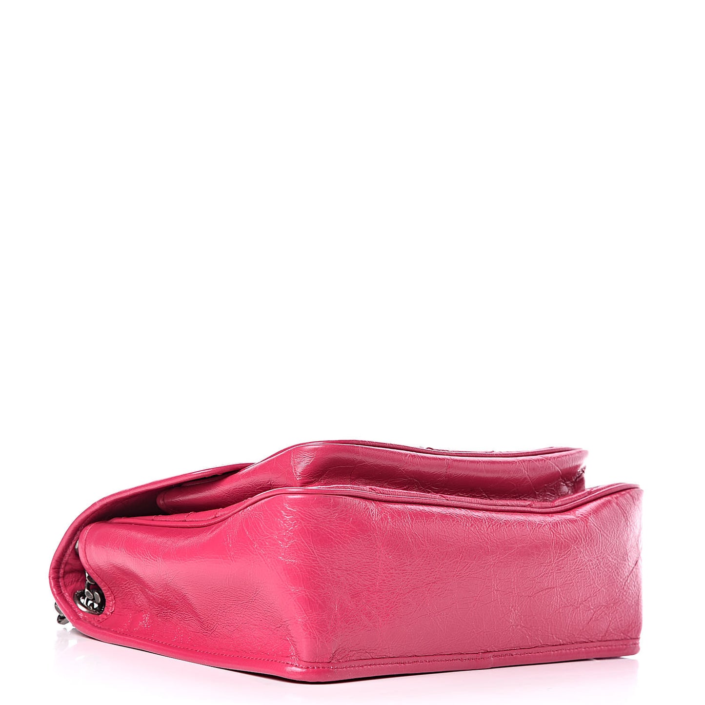 Crinkled Calfskin Matelasse Monogram Medium Niki Chain Satchel Freesia